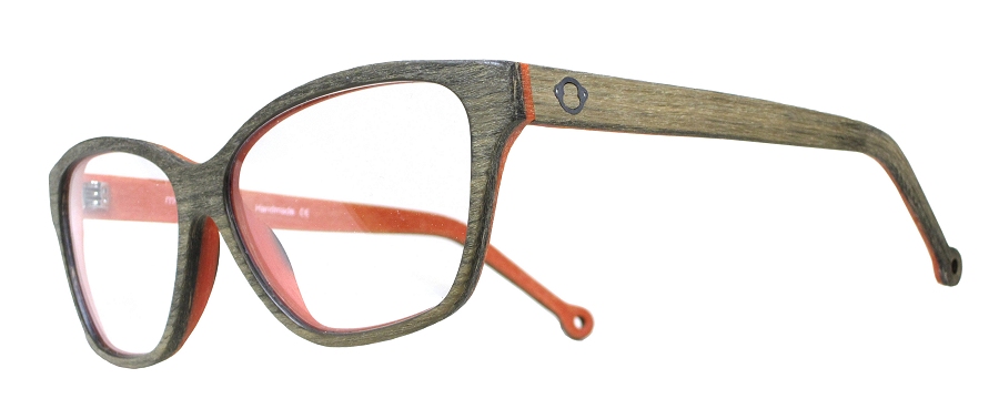 monkeyglasses - Damenfassung in Orange in Holzoptik